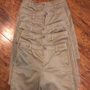 Five Pair Boys size 12 Under Armor Khaki Shorts